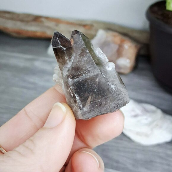 Smoky quartz crystal cluster home decor accent - Picture 2 of 3
